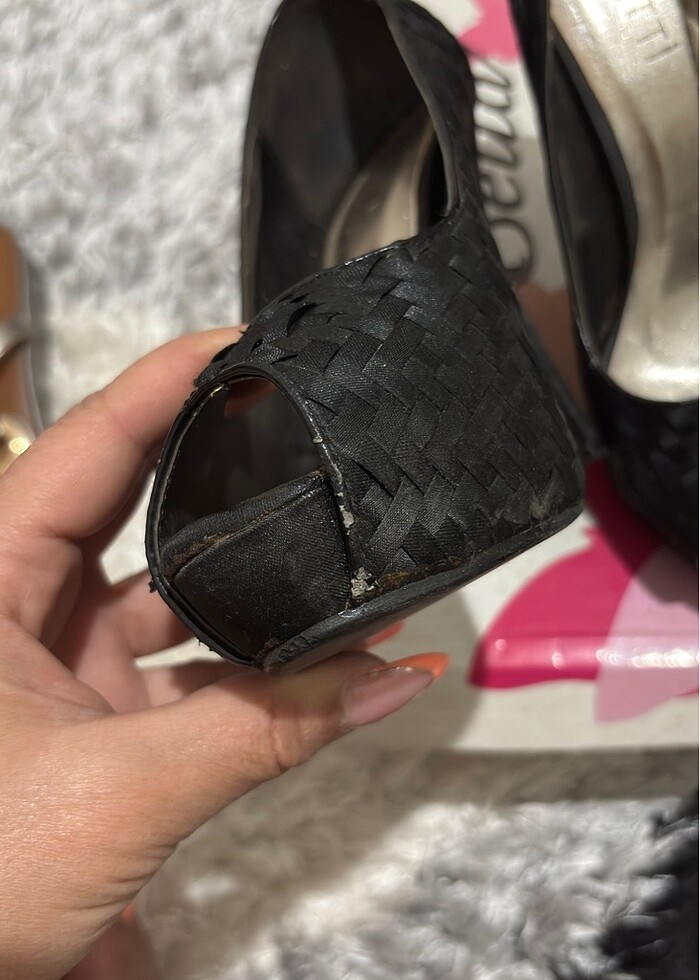 Siyah platformlu topuklu ayakkabı - Görsel 5