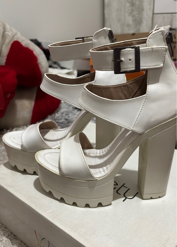 Bi dönem moda beyaz platform - Görsel 5