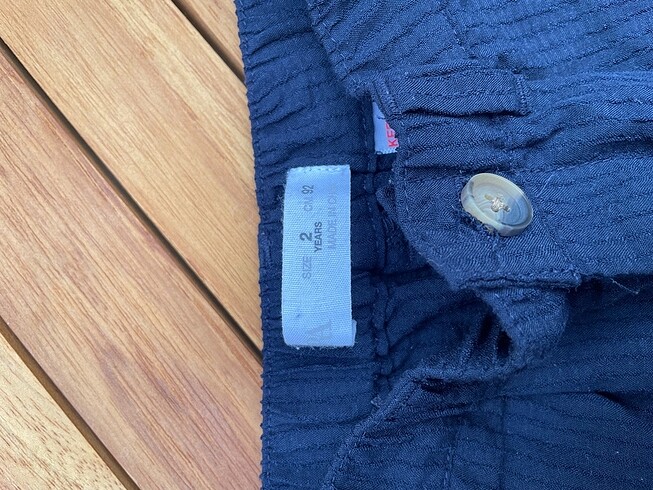 18-24 Ay Beden lacivert Renk Zara Gofre Pantolon 2 Yaş