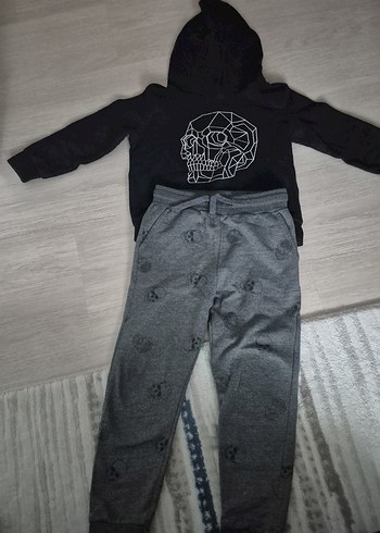 Gri Baskılı Erkek Çocuk Eşofman Takımı