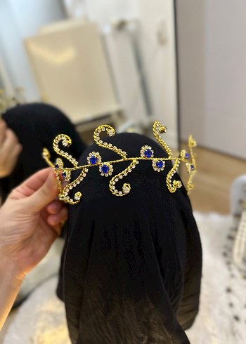 Accessorize Mavi Payetli gelin Taç