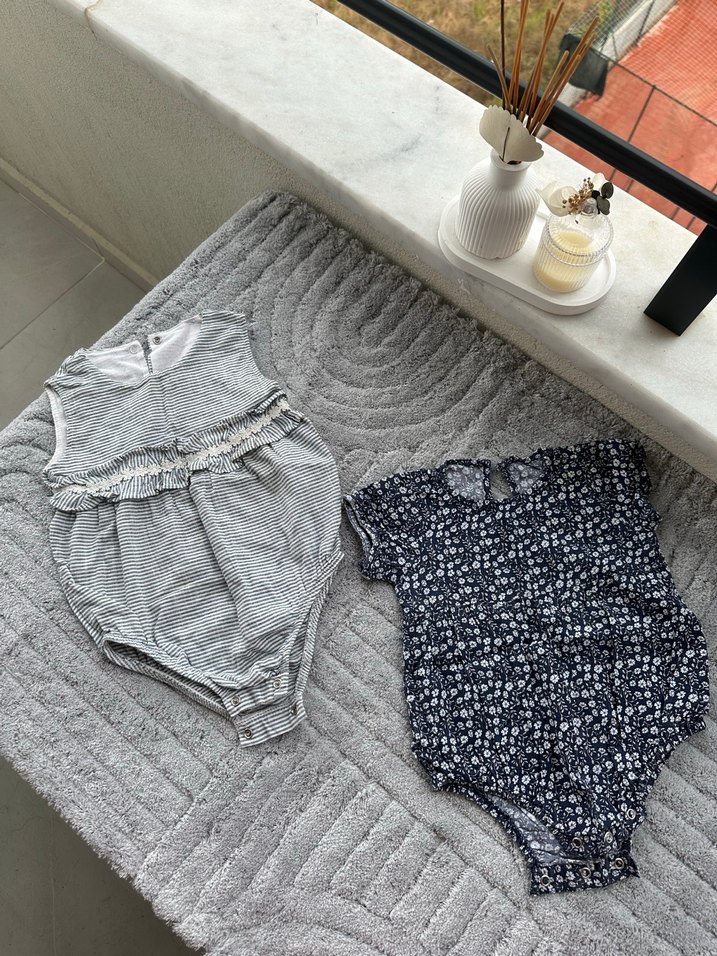 Dantel Detaylı Askısız Gri Bebek Body - Görsel 4