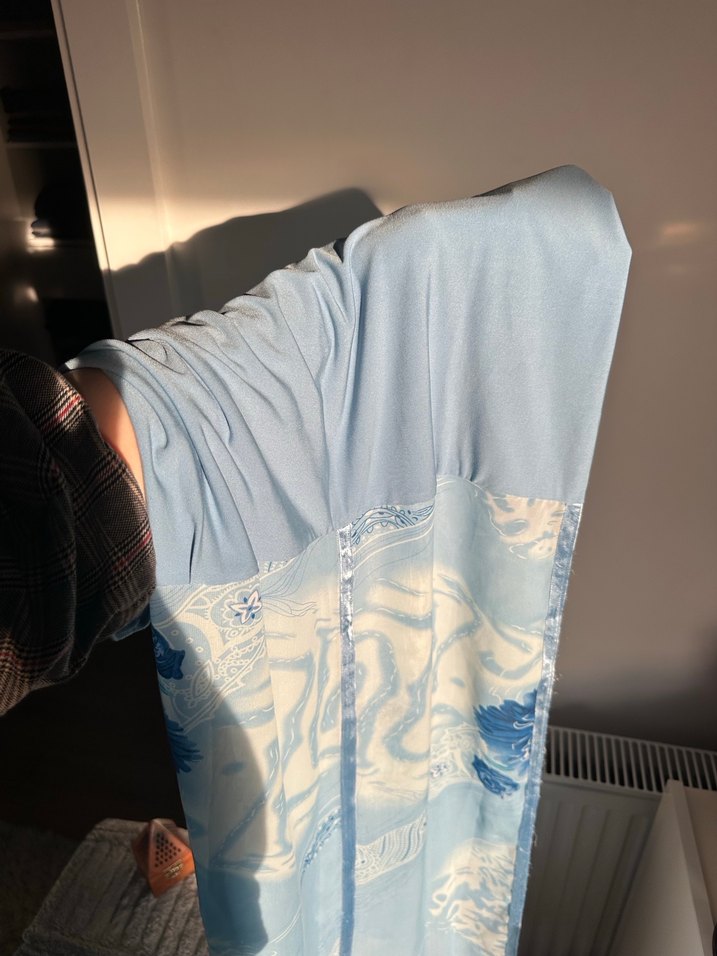 Parlak Mavi hazır şal eşarp - Görsel 4