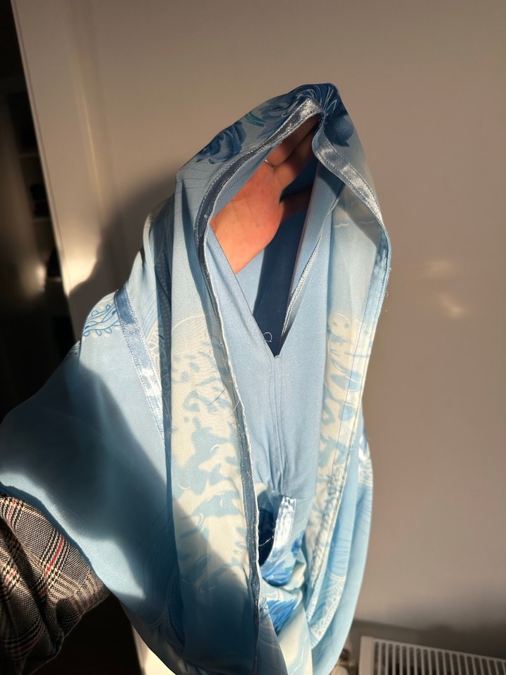 Parlak Mavi hazır şal eşarp - Görsel 3