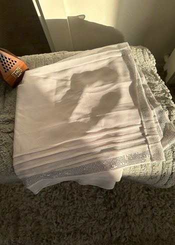 Beyaz Parlak taşlı Kadın Şal - Görsel 2