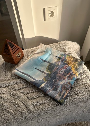 Camel Renkli pamuk Street Style Şal - Görsel 3