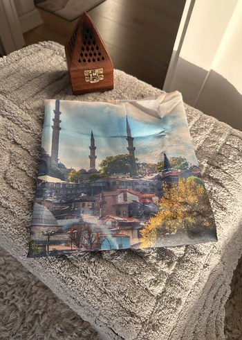 Camel Renkli pamuk Street Style Şal - Görsel 2