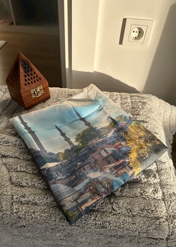 Camel Renkli pamuk Street Style Şal - Görsel 4