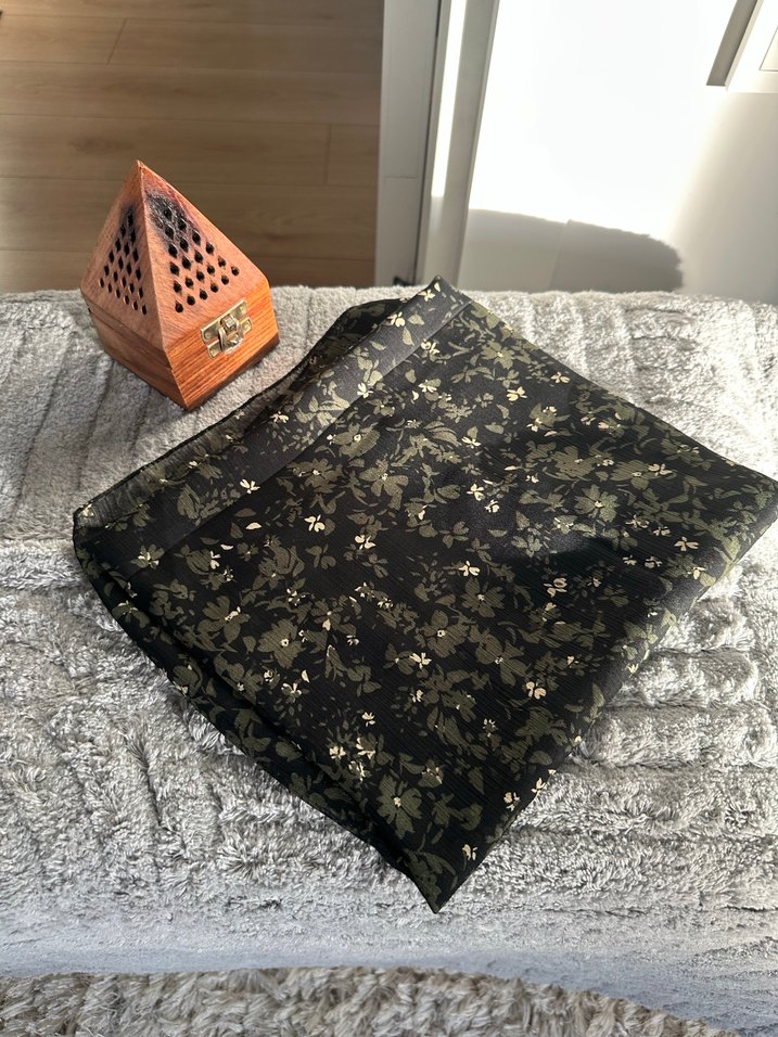 Kadın çiçek Desenli şal eşarp - Görsel 3