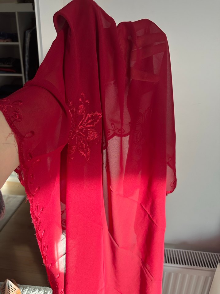 Dantel Detaylı Bordo Kadın eşarp - Görsel 4