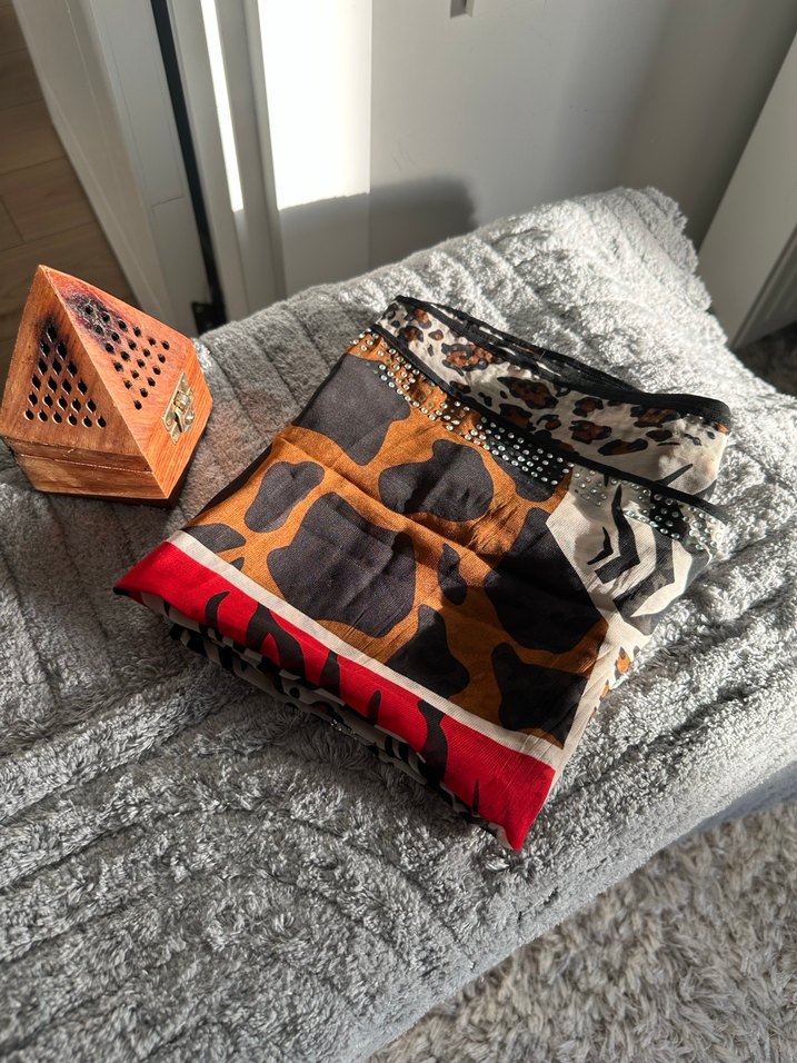 Taş detaylı Bohem Kadın Atkı şal - Görsel 4