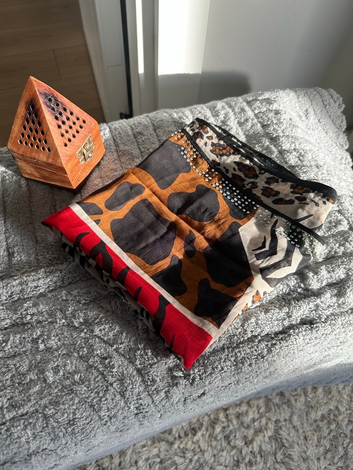 Taş detaylı Bohem Kadın Atkı şal - Görsel 3