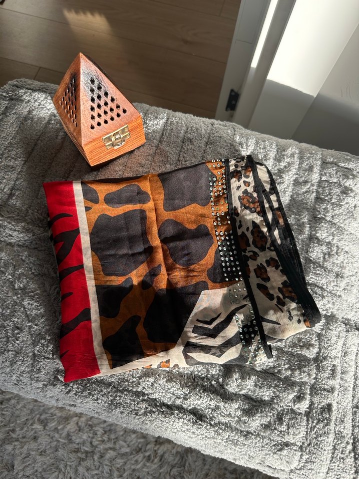 Taş detaylı Bohem Kadın Atkı şal - Görsel 5