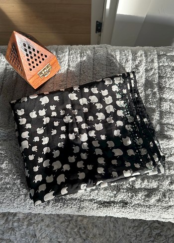 Bohem Siyah Desenli Kadın Şal fular - Görsel 3