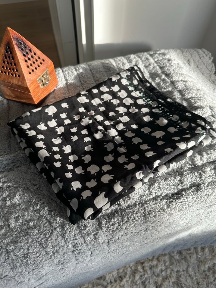 Bohem Siyah Desenli Kadın Şal fular - Görsel 2