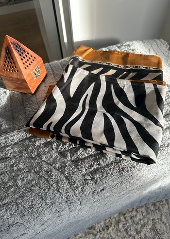 Zebra Bohem Tarzı Kadın yazma eşarp - Görsel 2