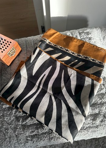 Zebra Bohem Tarzı Kadın yazma eşarp - Görsel 5