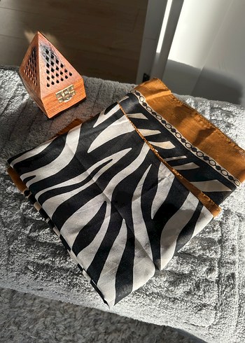 Zebra Bohem Tarzı Kadın yazma eşarp - Görsel 3