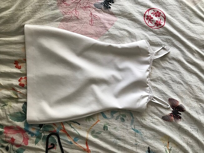 Zara zara kontrast dantelli kısa mini elbise