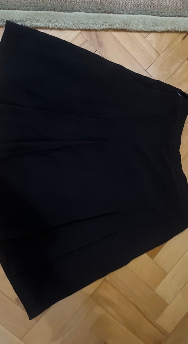 Siyah Pilili Hamile Midi Etek - Görsel 2