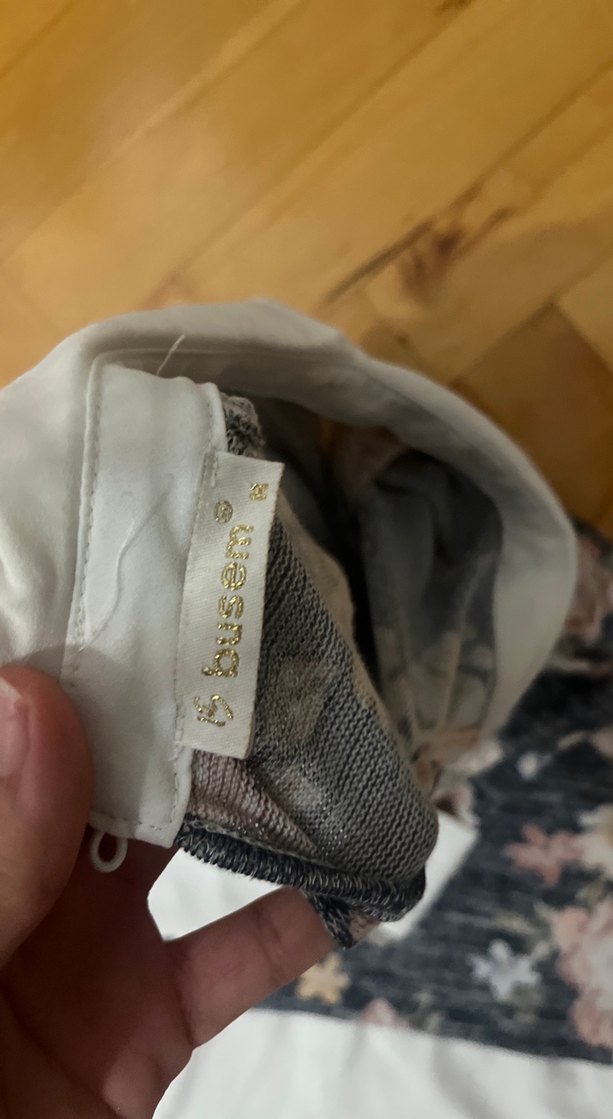 Gri Çiçek Desenli gomlek - Görsel 3