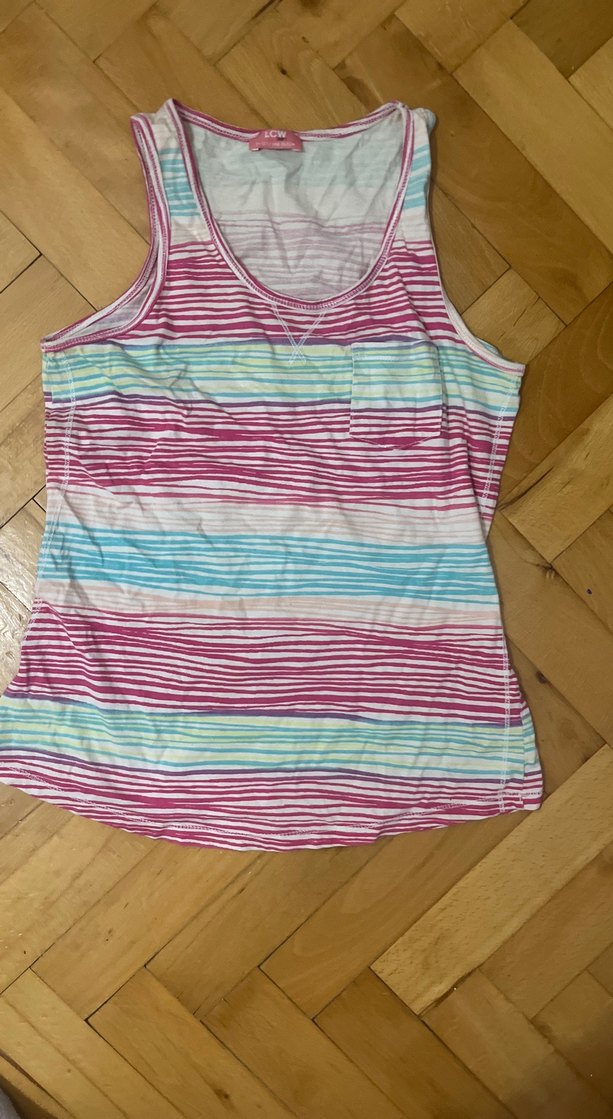 Kız Çocuk Renkli V Yaka Kolsuz Bluz - Görsel 2