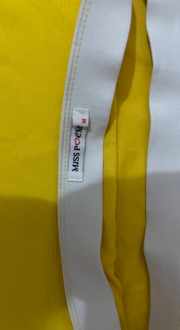 Sarı Drapeli Hamile Midi Etek - Görsel 2