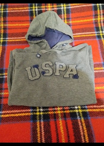 USPA Logolu Gri Erkek Sweatshirt - Görsel 8