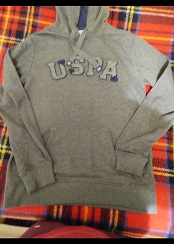 USPA Logolu Gri Erkek Sweatshirt - Görsel 4