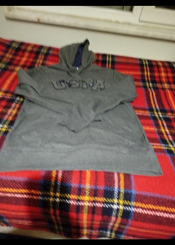 USPA Logolu Gri Erkek Sweatshirt - Görsel 7