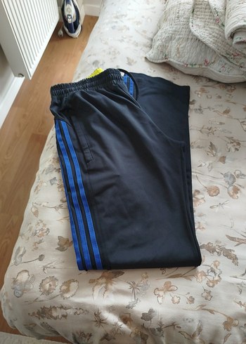 Erkek Adidas Mavi Şeritli eşofman altı - Görsel 3