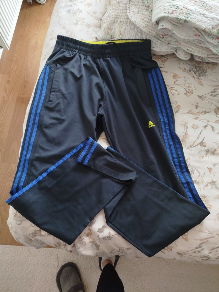 Erkek Adidas Mavi Şeritli eşofman altı - Görsel 4