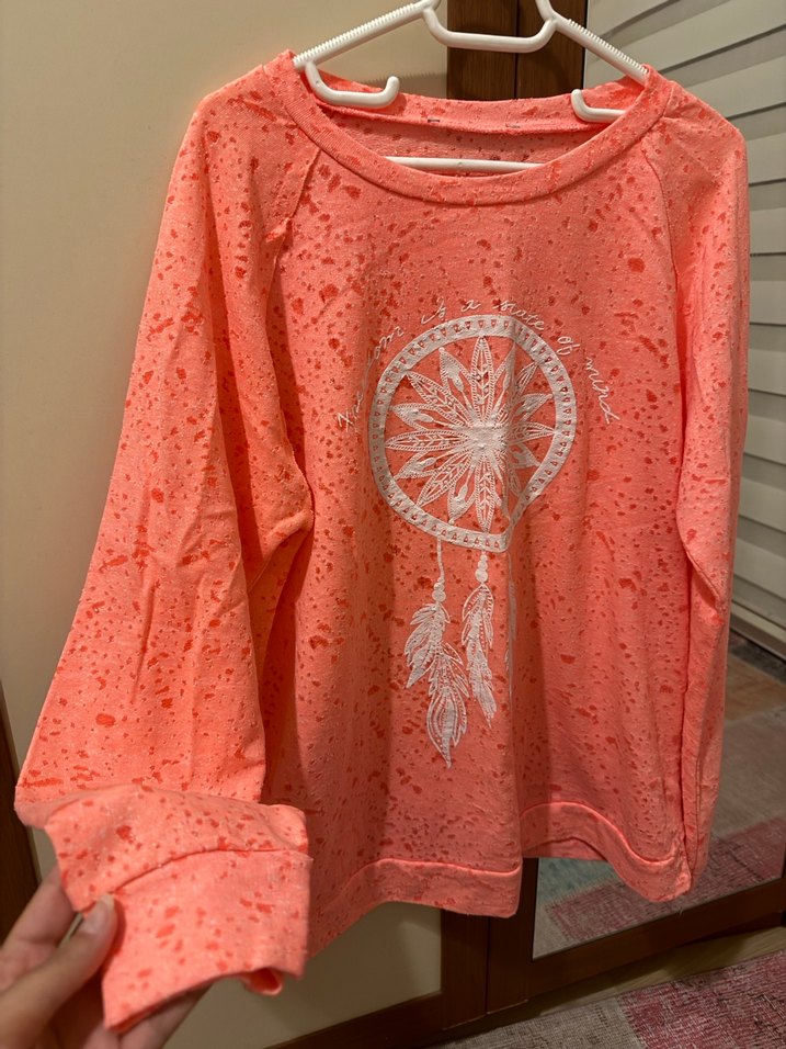 Dantel Detaylı Pembe Bohem Kadın Sweatshirt - Görsel 2