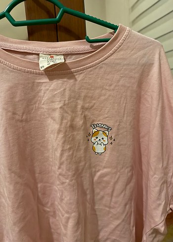 KızPembe Pamuklu Baskılı Tişört - Görsel 2