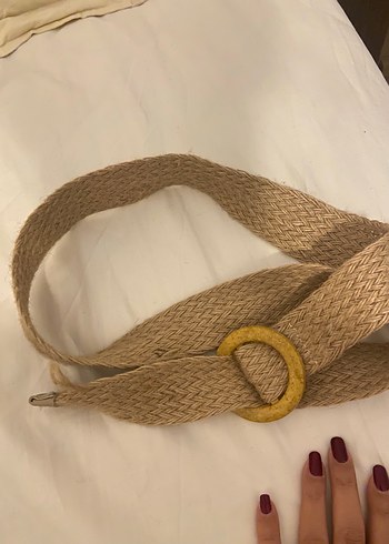 Beden Bej Örgü Kumaşlı Bohem Kadın Kemer