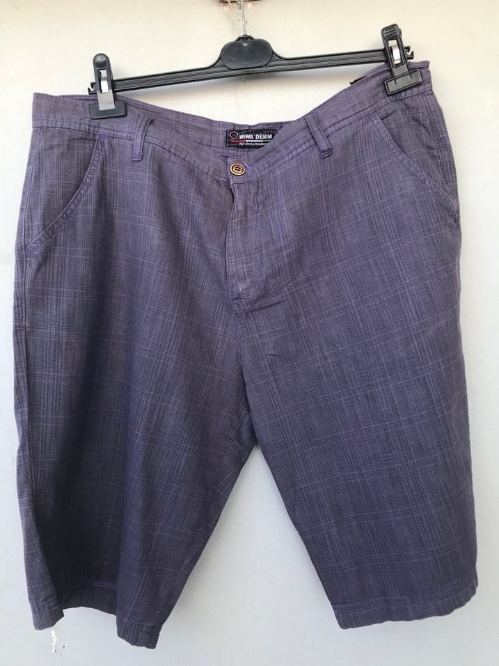 Erkek Keten Kemerli Loose Fit Mini Şort - Görsel 2