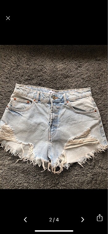 Zara zara yırtık kot denim şort