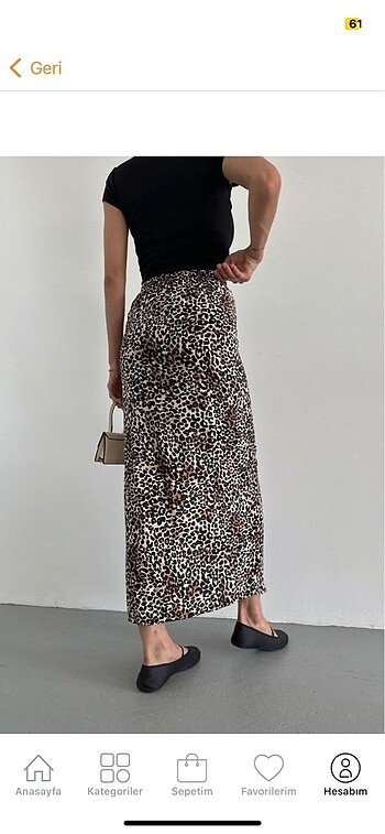 Stradivarius leopar yırtmaçlı etek