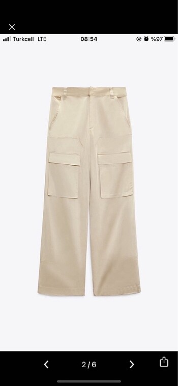 Zara saten kargo pant
