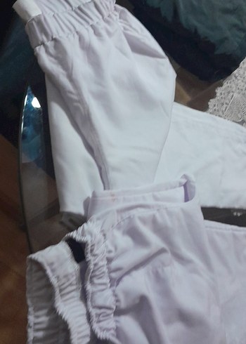 Beyaz Kadın Pamuklu Kumaş Pantolon - Görsel 4