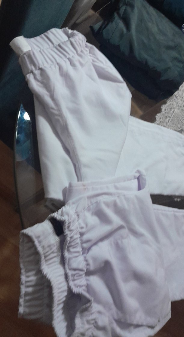 Beyaz Kadın Pamuklu Kumaş Pantolon - Görsel 4