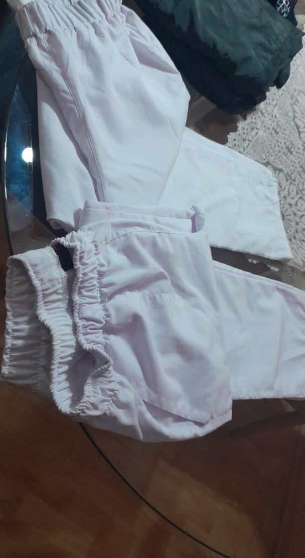 Beyaz Kadın Pamuklu Kumaş Pantolon - Görsel 3