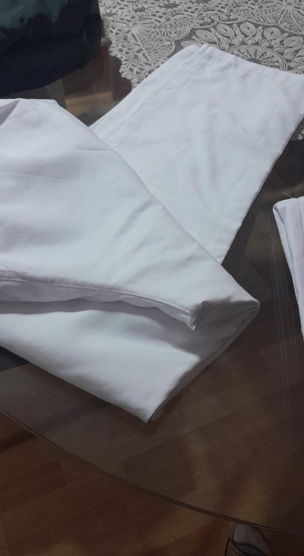 Beyaz Kadın Pamuklu Kumaş Pantolon - Görsel 2