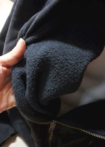 Erkek Siyah Fermuarlı Yüksek Yaka kalın penye mont tarzı hırka - Görsel 3