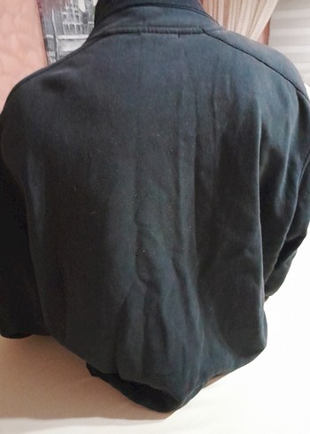 Erkek Siyah Fermuarlı Yüksek Yaka kalın penye mont tarzı hırka - Görsel 6