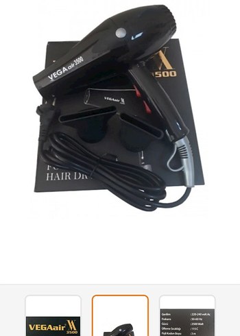 Vega Air 3500 Saç Kurutma Makinesi Siyah - Görsel 4