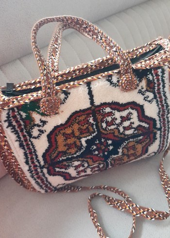 Nakışlı Bohem Renkli dokuma halıKadın Çanta - Görsel 4