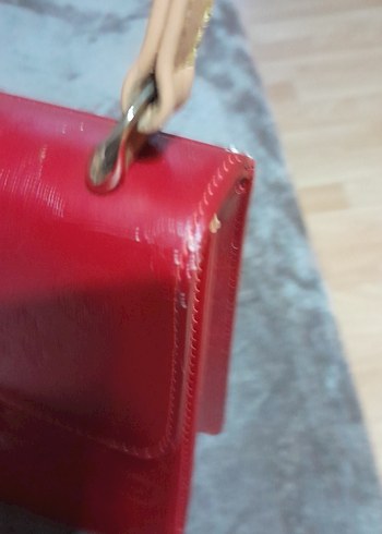 Klasik Kırmızı Deri Kadın Çanta - Görsel 6