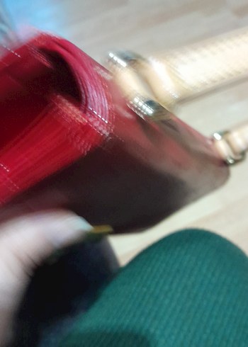 Klasik Kırmızı Deri Kadın Çanta - Görsel 9