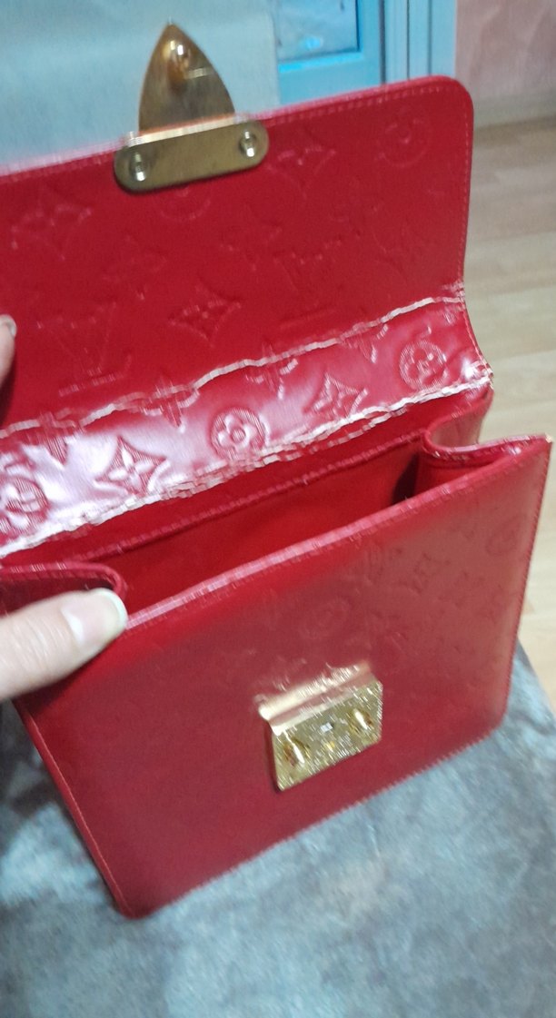 Klasik Kırmızı Deri Kadın Çanta - Görsel 4